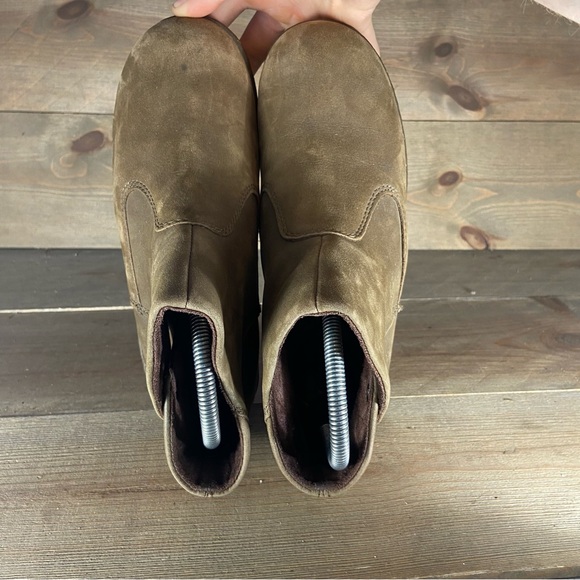 Keen Akita womens size 7.5 shoes brown leather pull on wedge ankle boots - Picture 6 of 8